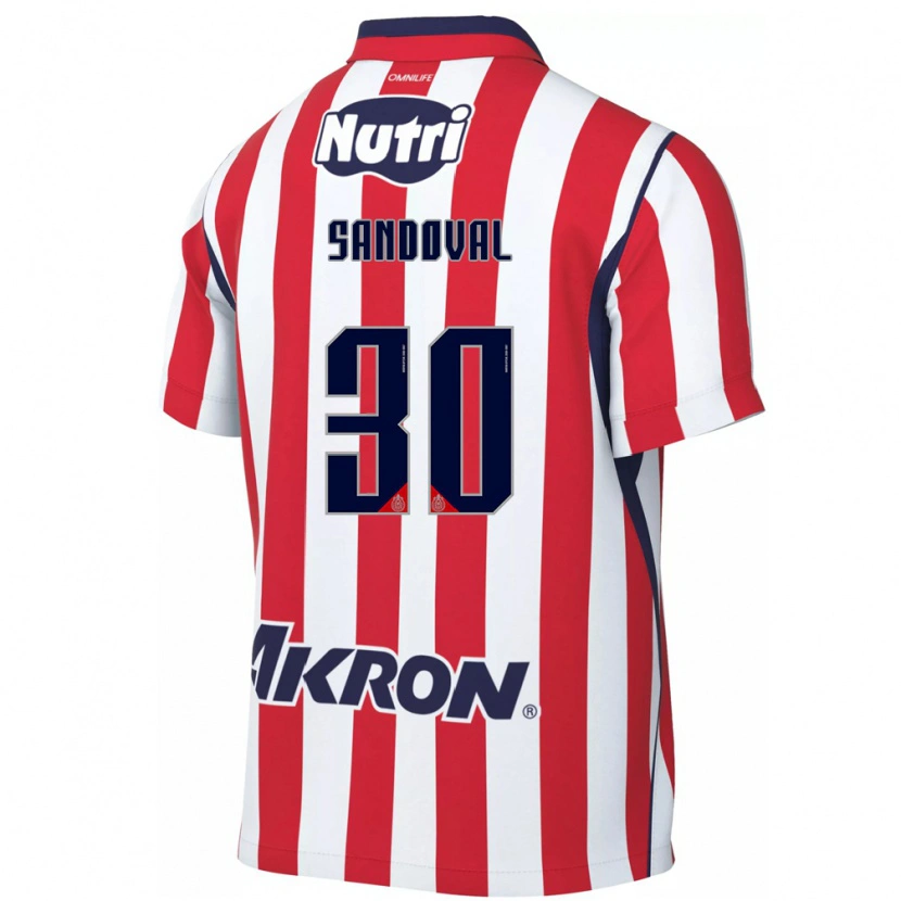 Danxen Mænd Santiago Sandoval #30 Rød Hvid Hjemmebane Spillertrøjer 2026/27 Trøje T-Shirt