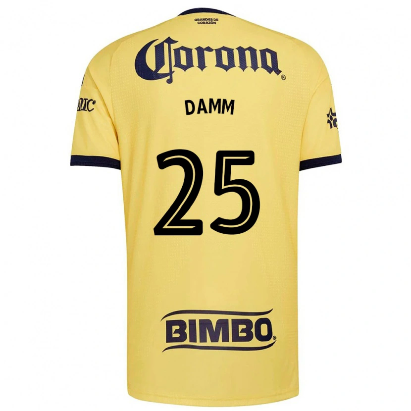 Danxen Mænd Jurgen Damm #25 Gul Rød Sort Hjemmebane Spillertrøjer 2026/27 Trøje T-Shirt