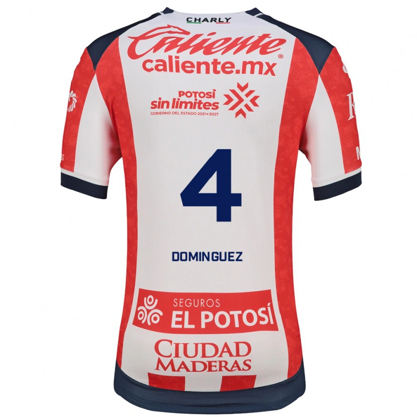 Danxen Mænd Julio Cesar Dominguez #4 Rød Hvid Sort Hjemmebane Spillertrøjer 2026/27 Trøje T-Shirt