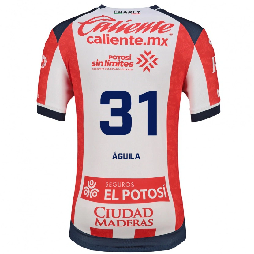 Danxen Mænd Eduardo Águila #31 Rød Hvid Sort Hjemmebane Spillertrøjer 2026/27 Trøje T-Shirt