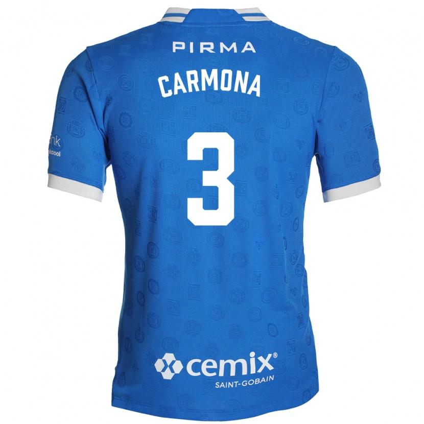 Danxen Mænd Edith Carmona #3 Blå Hvid Rød Hjemmebane Spillertrøjer 2026/27 Trøje T-Shirt