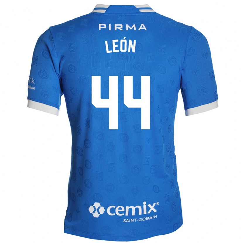 Danxen Mænd Cristhian León #44 Blå Hvid Rød Hjemmebane Spillertrøjer 2026/27 Trøje T-Shirt