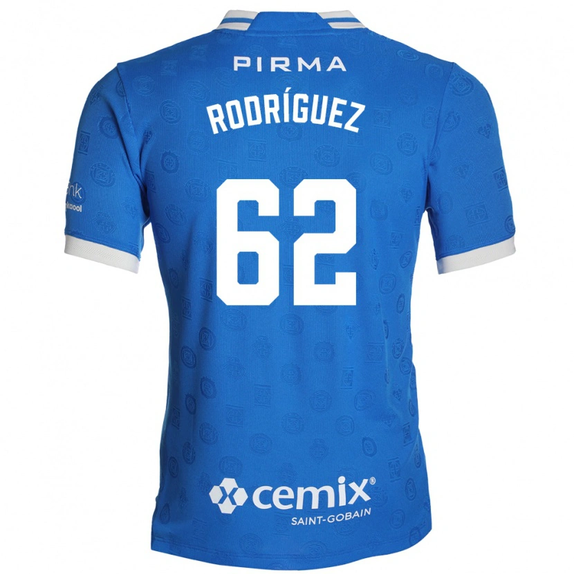 Danxen Mænd Emanuel Rodríguez #62 Blå Hvid Rød Hjemmebane Spillertrøjer 2026/27 Trøje T-Shirt