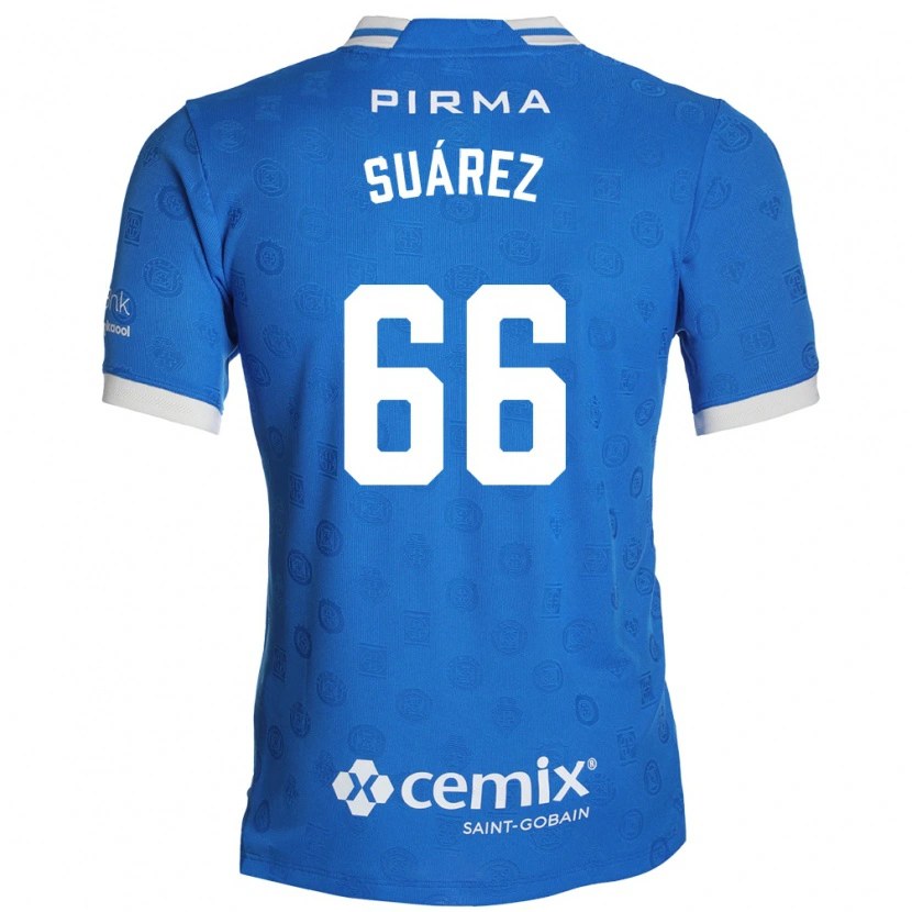 Danxen Mænd Javier Suárez #66 Blå Hvid Rød Hjemmebane Spillertrøjer 2026/27 Trøje T-Shirt