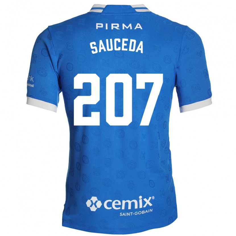 Danxen Mænd Pedro Sauceda #207 Blå Hvid Rød Hjemmebane Spillertrøjer 2026/27 Trøje T-Shirt
