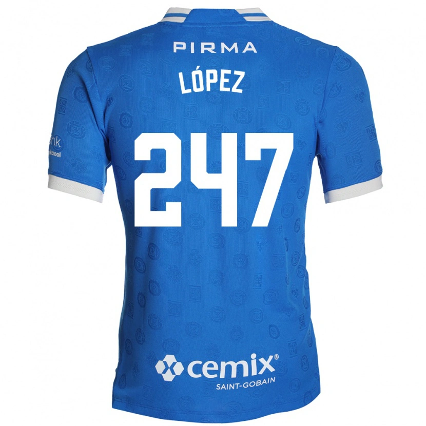 Danxen Mænd Santiago López #247 Blå Hvid Rød Hjemmebane Spillertrøjer 2026/27 Trøje T-Shirt