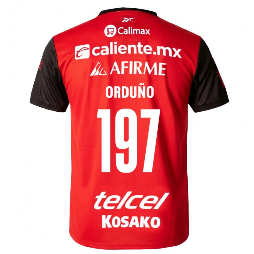 Danxen Mænd David Orduño #197 Sort Rød Hjemmebane Spillertrøjer 2026/27 Trøje T-Shirt
