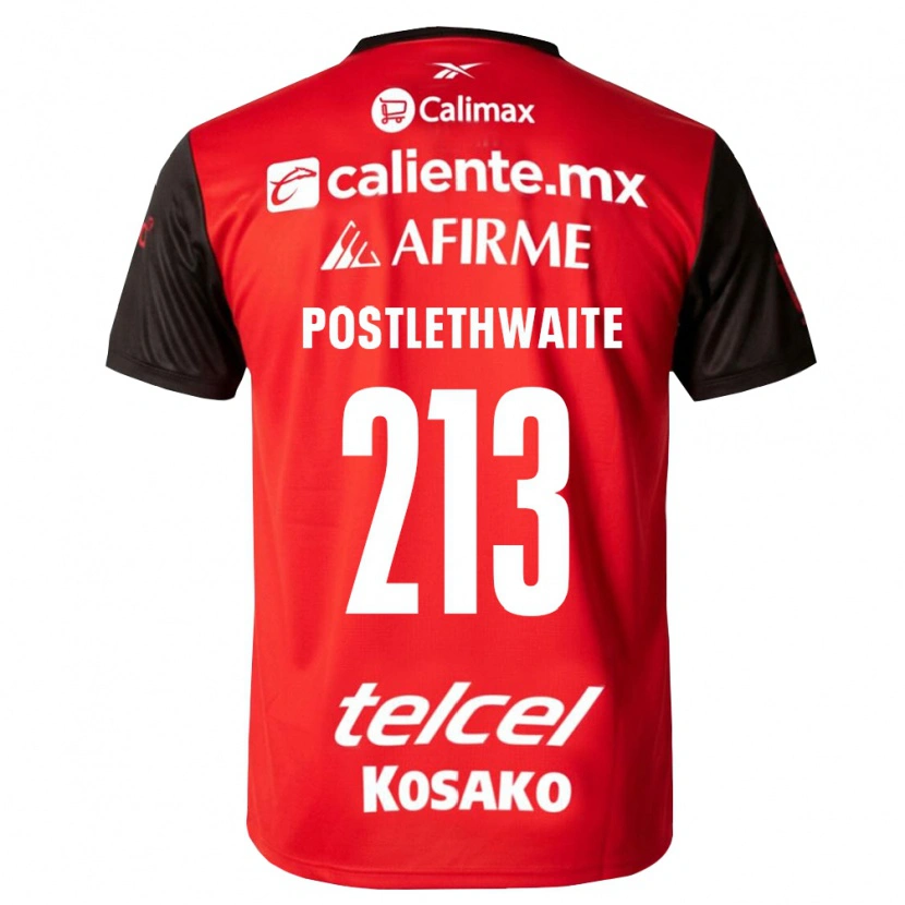 Danxen Mænd Emiliano Postlethwaite #213 Sort Rød Hjemmebane Spillertrøjer 2026/27 Trøje T-Shirt