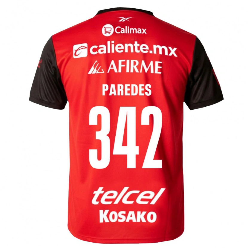 Danxen Mænd Santiago Paredes #342 Sort Rød Hjemmebane Spillertrøjer 2026/27 Trøje T-Shirt