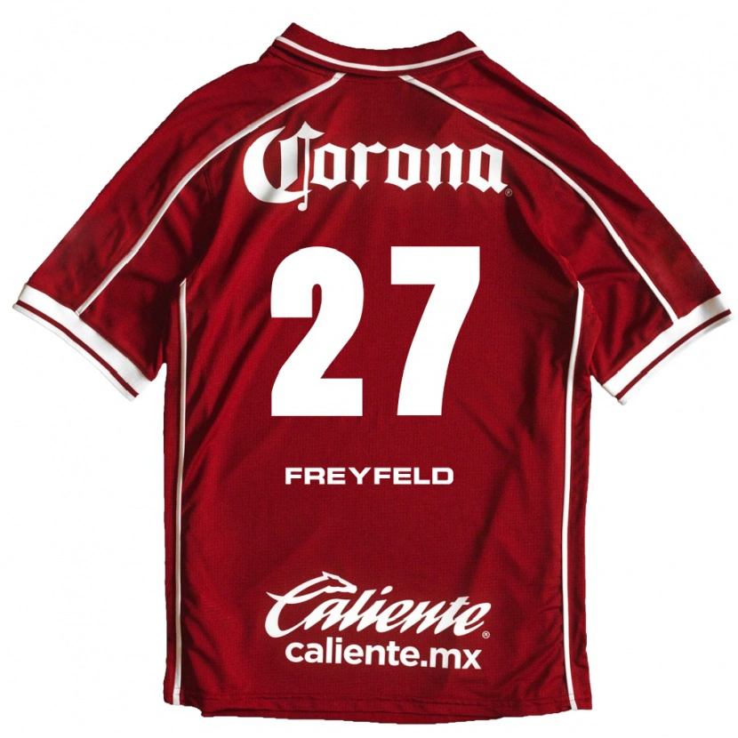Danxen Mænd Emiliano Freyfeld #27 Hvid Rød Hjemmebane Spillertrøjer 2026/27 Trøje T-Shirt