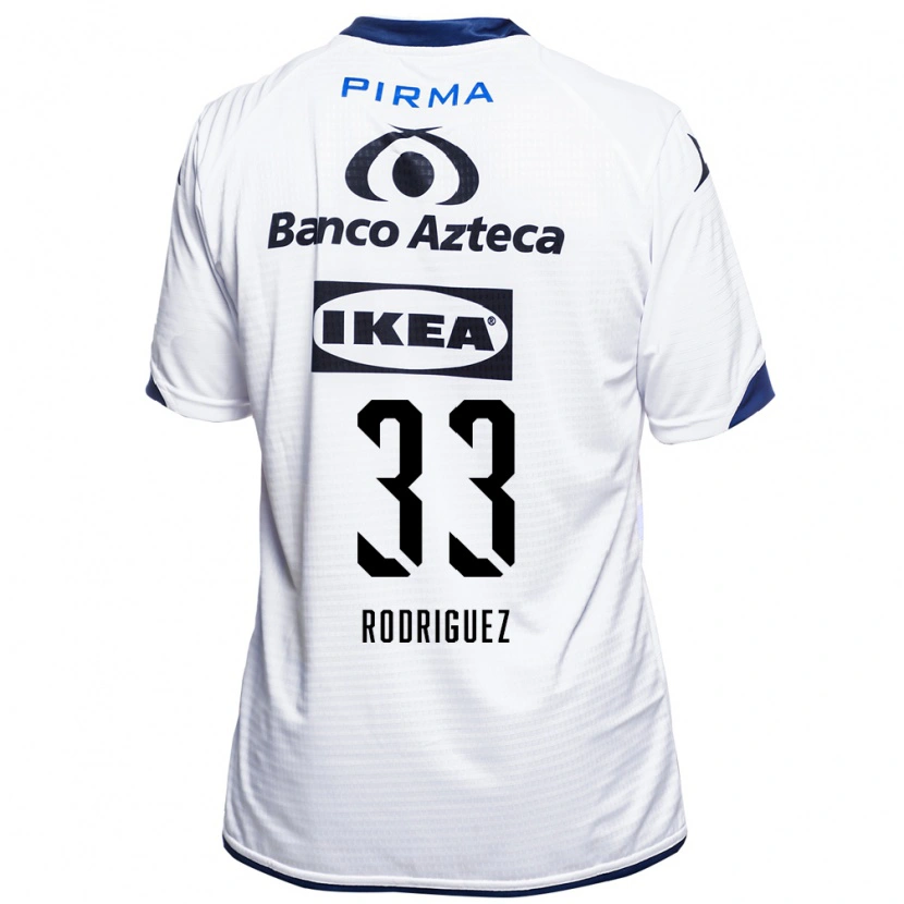 Danxen Mænd Jesús Rodríguez #33 Hvid Sort Blå Hjemmebane Spillertrøjer 2026/27 Trøje T-Shirt