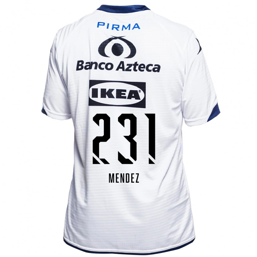 Danxen Mænd Alejandro Méndez #231 Hvid Sort Blå Hjemmebane Spillertrøjer 2026/27 Trøje T-Shirt