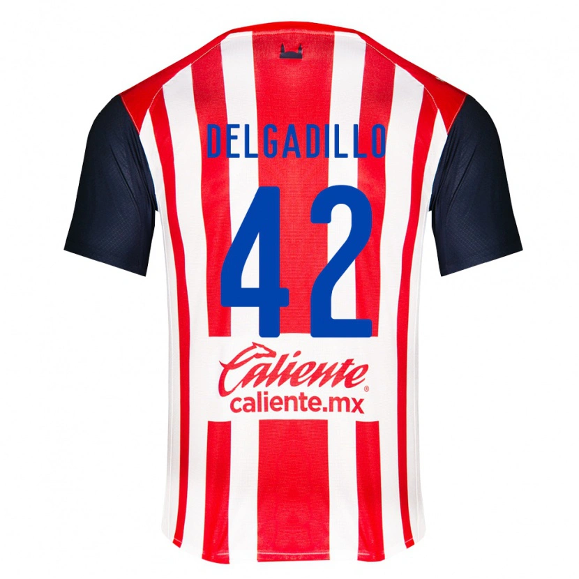Danxen Mænd Diego Delgadillo #42 Rød Sort Hvid Hjemmebane Spillertrøjer 2026/27 Trøje T-Shirt