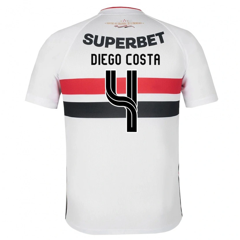 Danxen Mænd Diego Costa #4 Hvid Rød Sort Hjemmebane Spillertrøjer 2026/27 Trøje T-Shirt