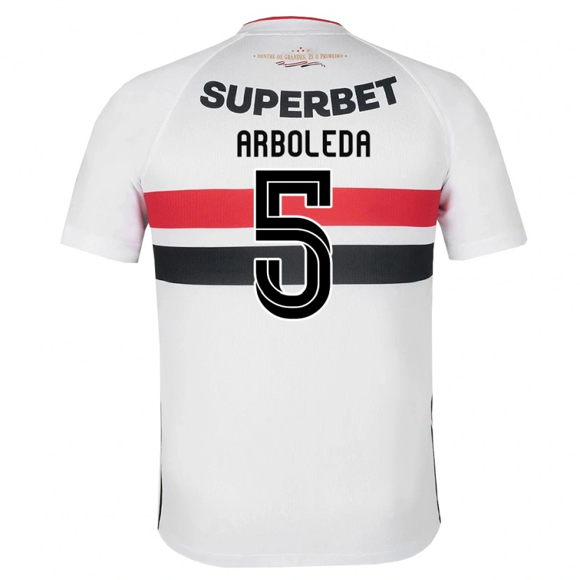 Danxen Mænd Robert Arboleda #5 Hvid Rød Sort Hjemmebane Spillertrøjer 2026/27 Trøje T-Shirt