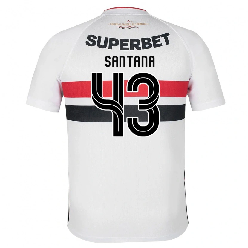 Danxen Mænd Gustavo Santana #43 Hvid Rød Sort Hjemmebane Spillertrøjer 2026/27 Trøje T-Shirt