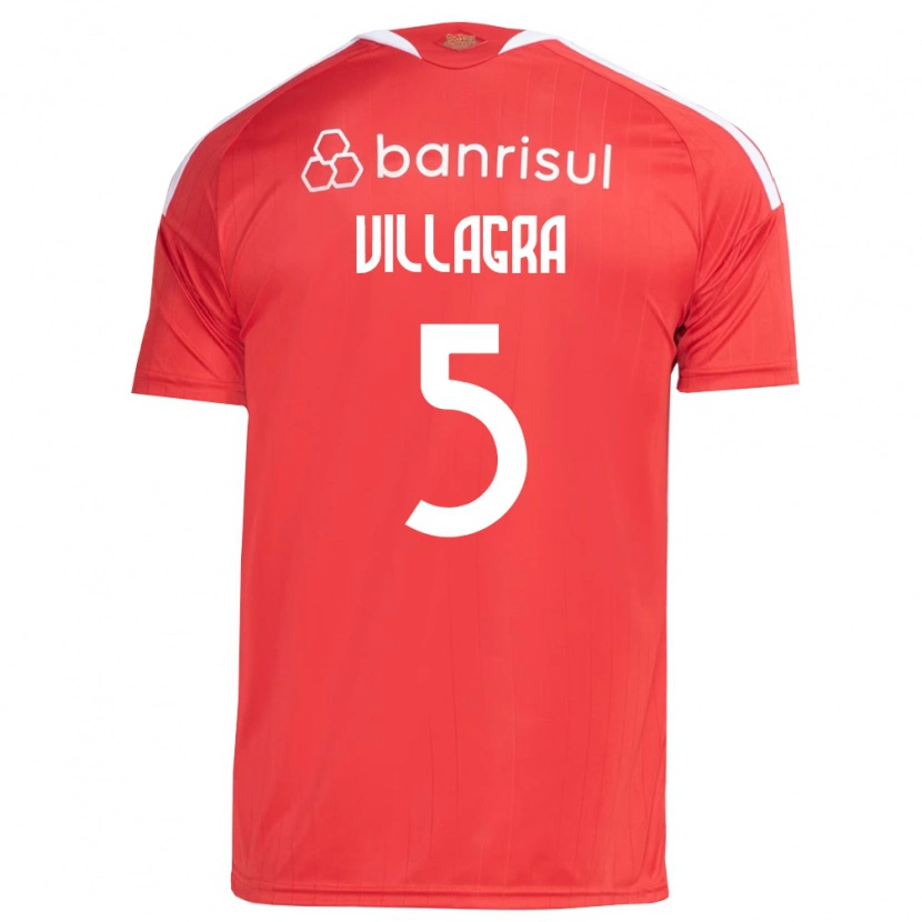 Danxen Mænd Rodrigo Villagra #5 Rød Hvid Hjemmebane Spillertrøjer 2026/27 Trøje T-Shirt
