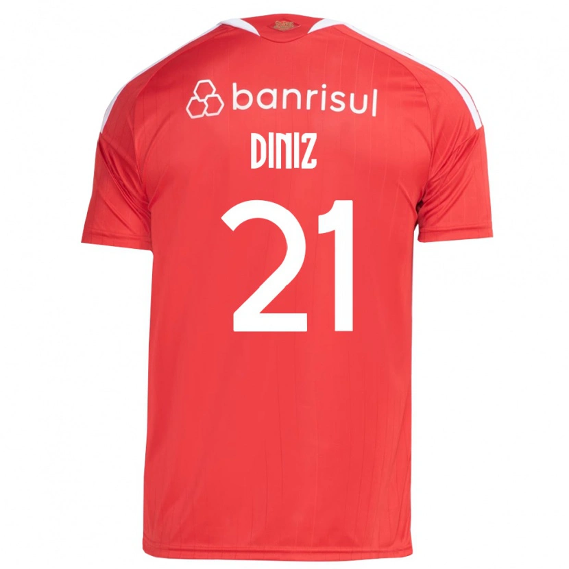 Danxen Mænd Kauã Diniz #21 Rød Hvid Hjemmebane Spillertrøjer 2026/27 Trøje T-Shirt
