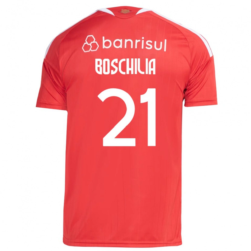 Danxen Mænd Gabriel Boschilia #21 Rød Hvid Hjemmebane Spillertrøjer 2026/27 Trøje T-Shirt