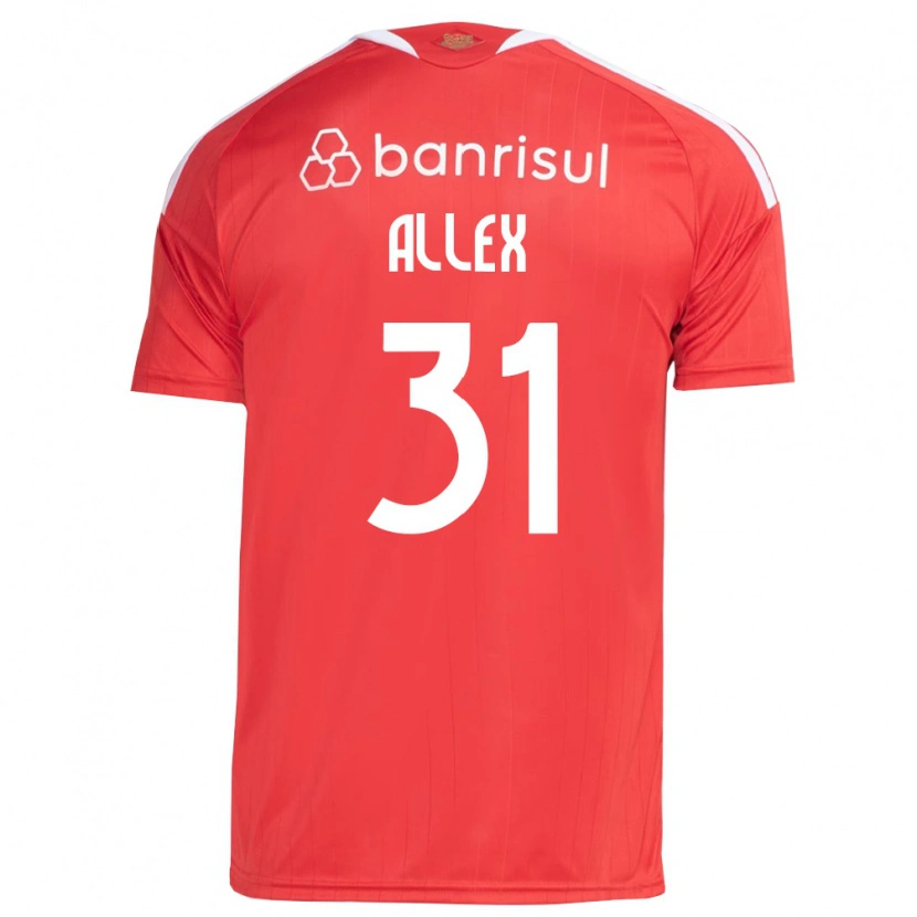 Danxen Mænd Allex Rodrigues Pereira Da Silva #31 Rød Hvid Hjemmebane Spillertrøjer 2026/27 Trøje T-Shirt