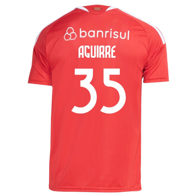 Danxen Mænd Braian Aguirre #35 Rød Hvid Hjemmebane Spillertrøjer 2026/27 Trøje T-Shirt