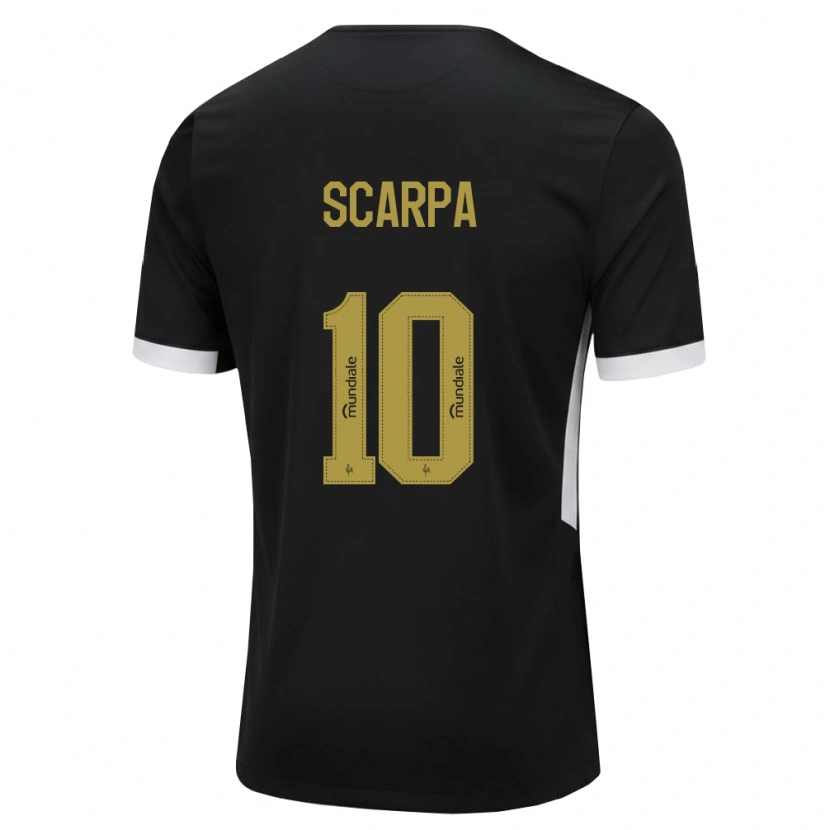 Danxen Mænd Gustavo Scarpa #10 Sort Hvid Gul Hjemmebane Spillertrøjer 2026/27 Trøje T-Shirt
