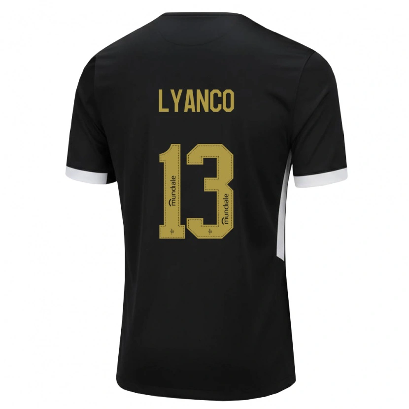 Danxen Mænd Lyanco Evangelista Silveira Neves Vojnović #13 Sort Hvid Gul Hjemmebane Spillertrøjer 2026/27 Trøje T-Shirt