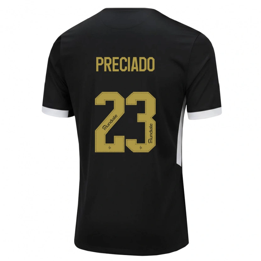 Danxen Mænd Angelo Preciado #23 Sort Hvid Gul Hjemmebane Spillertrøjer 2026/27 Trøje T-Shirt