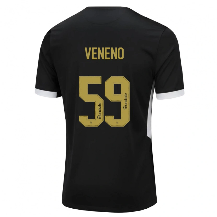 Danxen Mænd Gabriel Veneno #59 Sort Hvid Gul Hjemmebane Spillertrøjer 2026/27 Trøje T-Shirt