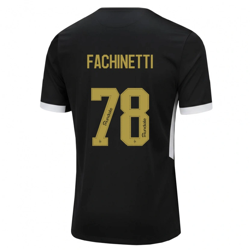Danxen Mænd Pedro Fachinetti #78 Sort Hvid Gul Hjemmebane Spillertrøjer 2026/27 Trøje T-Shirt