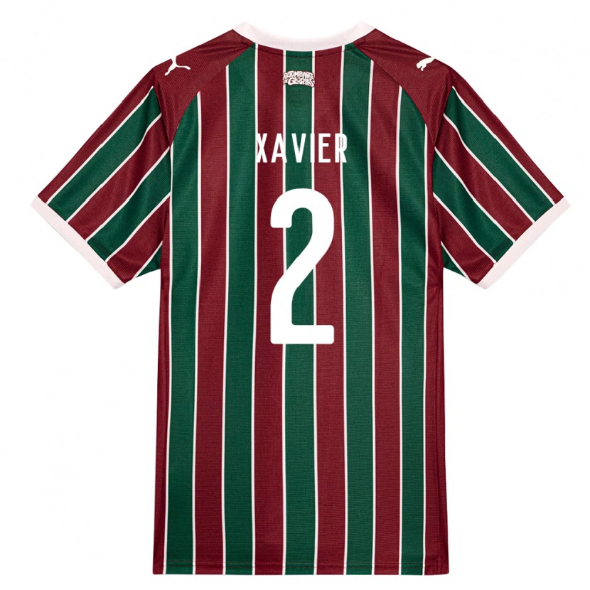 Danxen Mænd Samuel Xavier #2 Grøn Vinrød Hvid Hjemmebane Spillertrøjer 2026/27 Trøje T-Shirt