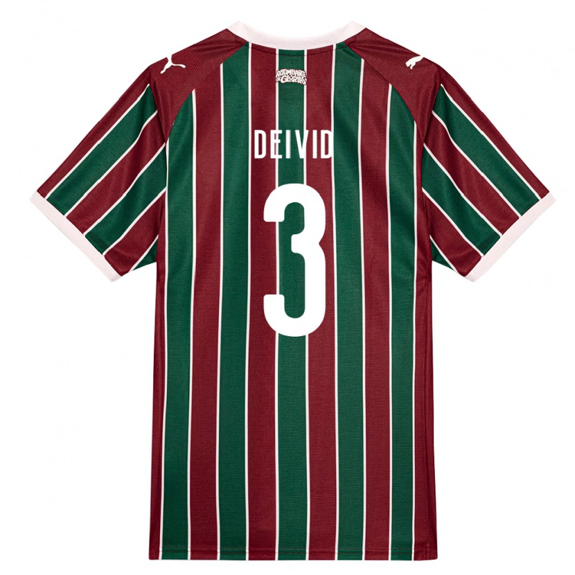 Danxen Mænd Deivid Éric De Sá Belchior #3 Grøn Vinrød Hvid Hjemmebane Spillertrøjer 2026/27 Trøje T-Shirt