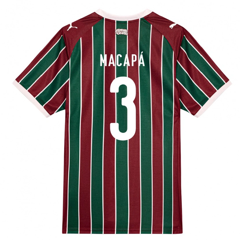 Danxen Mænd Gabriel Macapá #3 Grøn Vinrød Hvid Hjemmebane Spillertrøjer 2026/27 Trøje T-Shirt