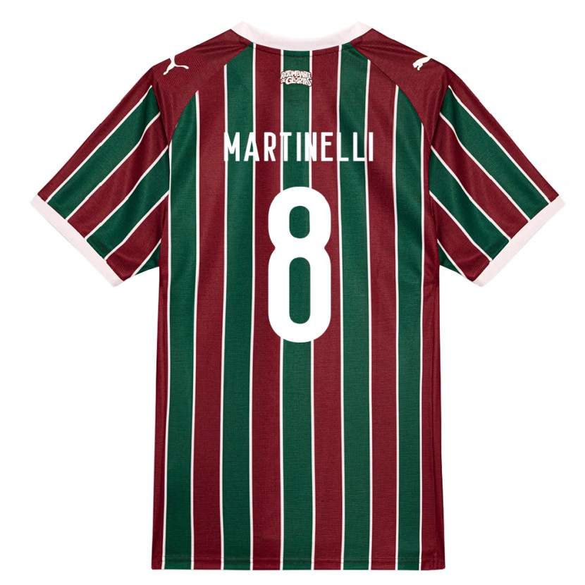 Danxen Mænd Matheus Martinelli Lima #8 Grøn Vinrød Hvid Hjemmebane Spillertrøjer 2026/27 Trøje T-Shirt