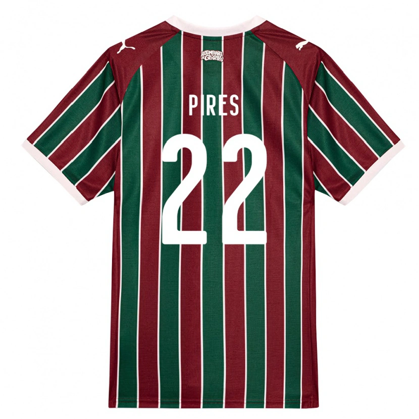 Danxen Mænd Gabriel Pires #22 Grøn Vinrød Hvid Hjemmebane Spillertrøjer 2026/27 Trøje T-Shirt