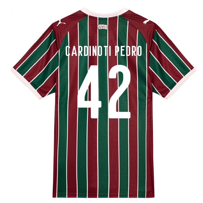 Danxen Mænd Jhonny Cardinoti Pedro #42 Grøn Vinrød Hvid Hjemmebane Spillertrøjer 2026/27 Trøje T-Shirt