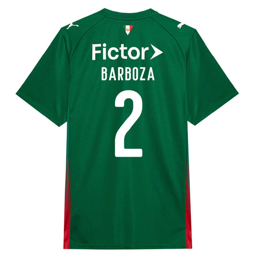 Danxen Mænd Alexander Barboza #2 Grøn Rød Hvid Hjemmebane Spillertrøjer 2026/27 Trøje T-Shirt