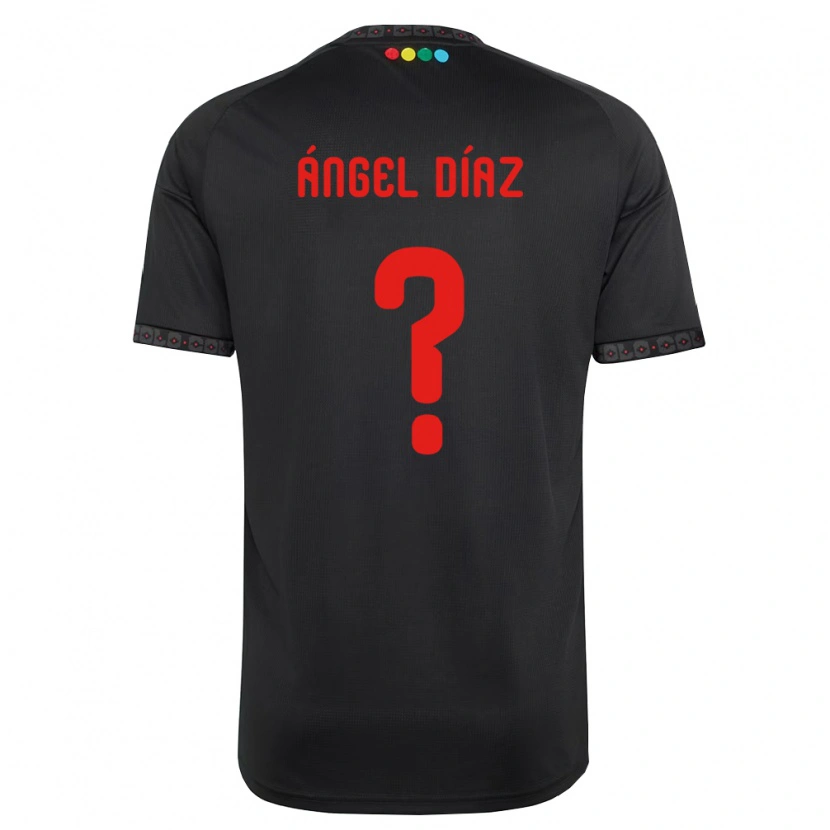 Danxen Mænd Ángel Díaz #0 Sort Rød Udebane Spillertrøjer 2026/27 Trøje T-Shirt
