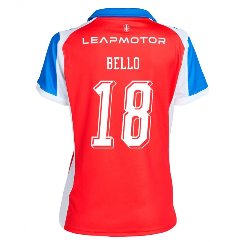 Danxen Mænd Eduard Bello #18 Rød Blå Udebane Spillertrøjer 2026/27 Trøje T-Shirt