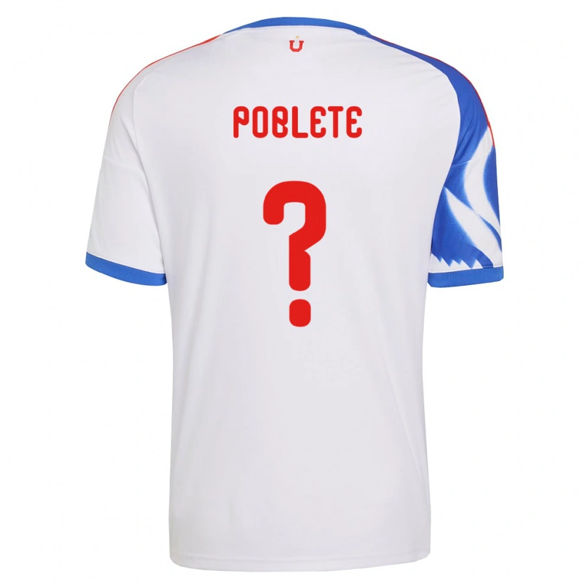 Danxen Mænd José Poblete #0 Hvid Marineblå Udebane Spillertrøjer 2026/27 Trøje T-Shirt