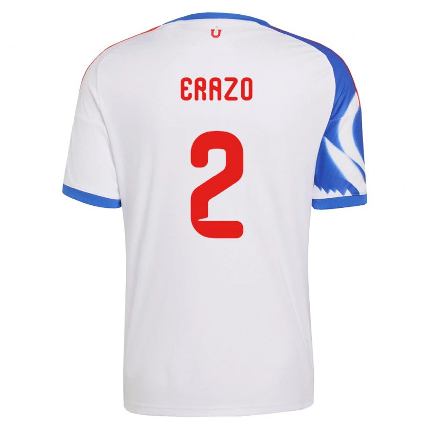 Danxen Mænd Dylan Erazo #2 Hvid Marineblå Udebane Spillertrøjer 2026/27 Trøje T-Shirt