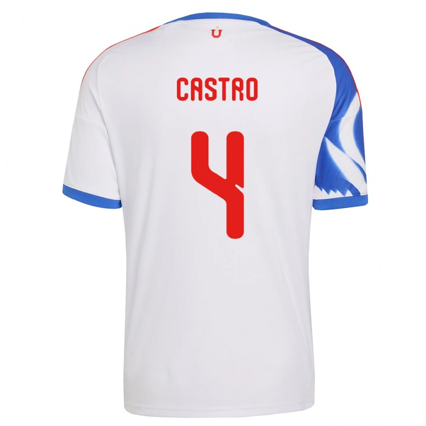 Danxen Mænd José Ignacio Castro #4 Hvid Marineblå Udebane Spillertrøjer 2026/27 Trøje T-Shirt