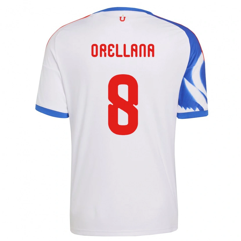 Danxen Mænd Denisse Orellana #8 Hvid Marineblå Udebane Spillertrøjer 2026/27 Trøje T-Shirt