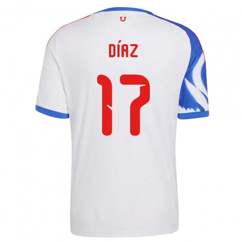 Danxen Mænd Benjamín Díaz #17 Hvid Marineblå Udebane Spillertrøjer 2026/27 Trøje T-Shirt
