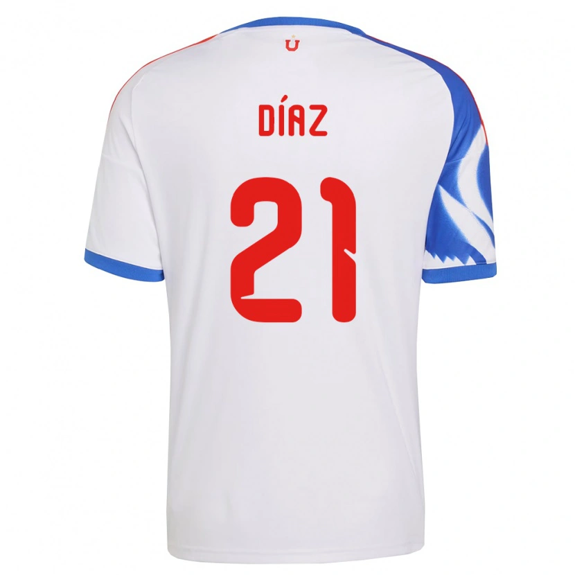 Danxen Mænd Marcelo Díaz #21 Hvid Marineblå Udebane Spillertrøjer 2026/27 Trøje T-Shirt