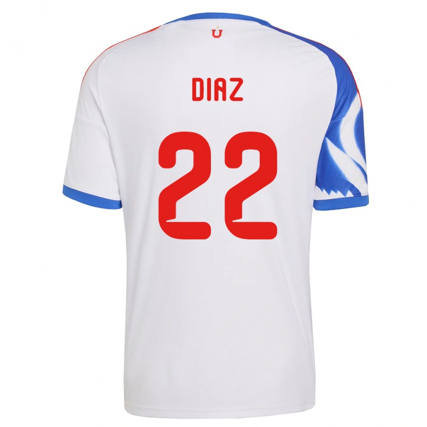 Danxen Mænd Valentina Díaz #22 Hvid Marineblå Udebane Spillertrøjer 2026/27 Trøje T-Shirt