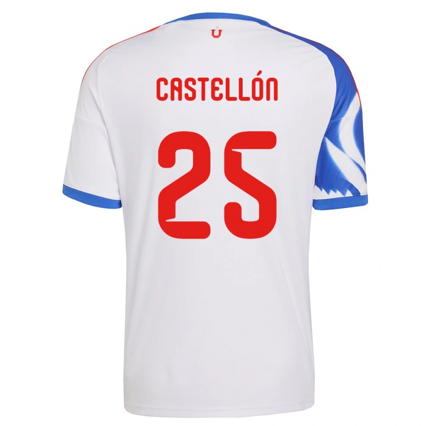 Danxen Mænd Gabriel Castellón #25 Hvid Marineblå Udebane Spillertrøjer 2026/27 Trøje T-Shirt