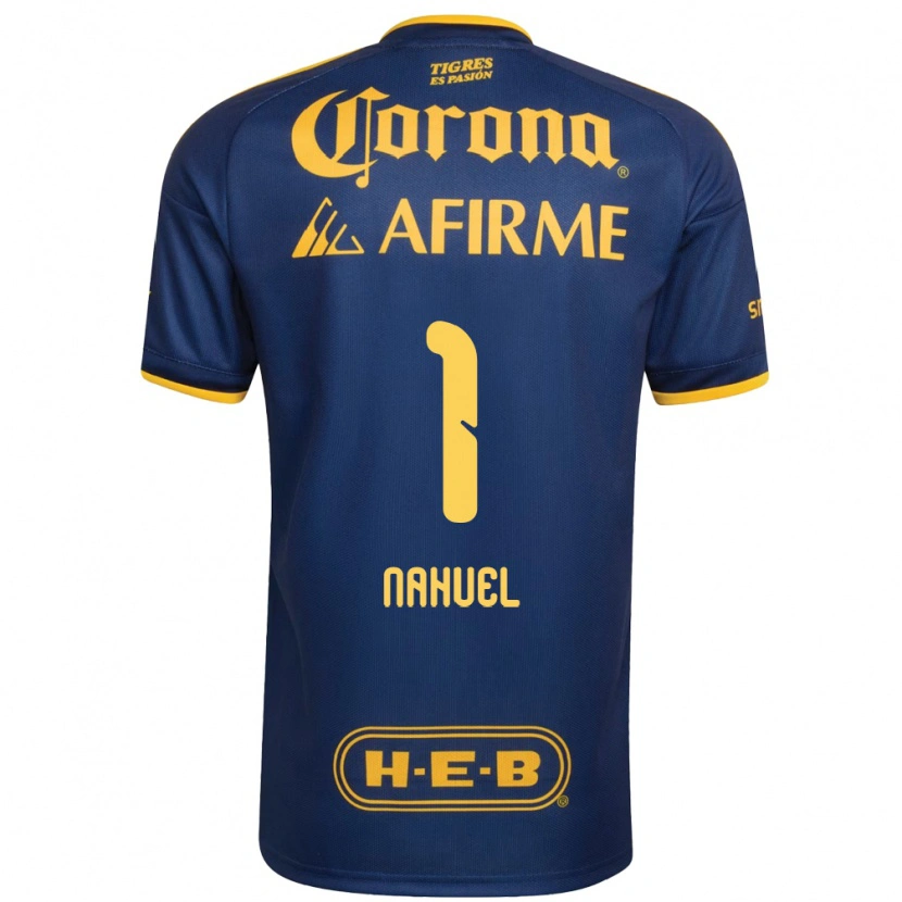 Danxen Mænd Nahuel Guzmán #1 Kongelig Blå Gul Udebane Spillertrøjer 2026/27 Trøje T-Shirt