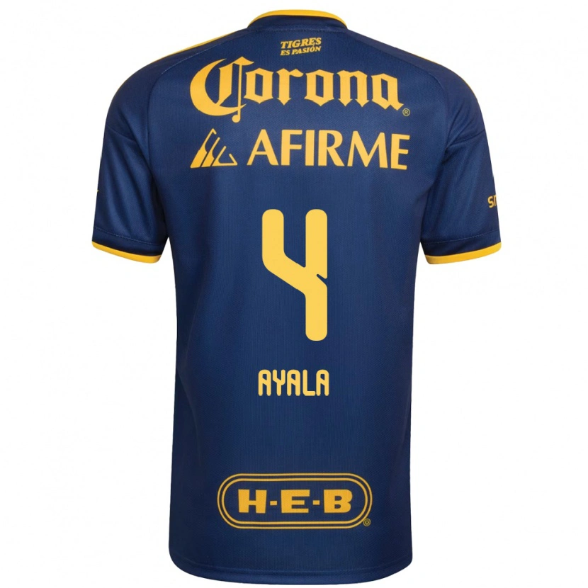 Danxen Mænd Hugo Ayala #4 Kongelig Blå Gul Udebane Spillertrøjer 2026/27 Trøje T-Shirt
