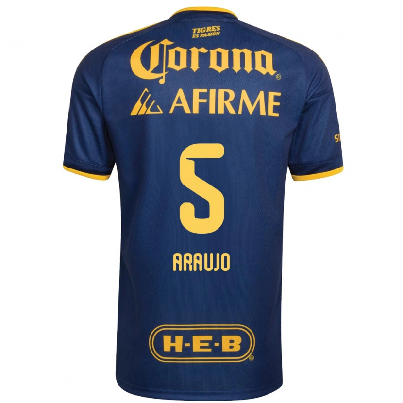 Danxen Mænd César Araújo #5 Kongelig Blå Gul Udebane Spillertrøjer 2026/27 Trøje T-Shirt